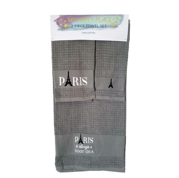 My Happy Place Other - 🆕My Happy Place Paris 3 Piece Towel Set My Happy Place Other - 🆕My Happy Place Paris 3 Piece Towel Set